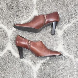 Sesto Meucci Brown Leather Ankle Booties Size 7M